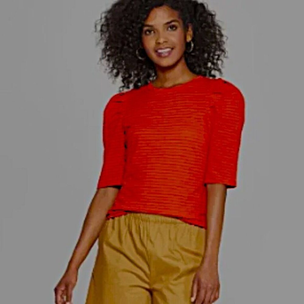 Who What Wear red puffy sleeve top XXL